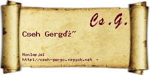 Cseh Gergő névjegykártya